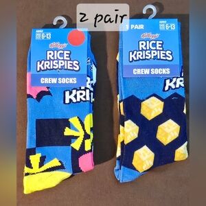 2 Pair Rice Krispies Crew Socks